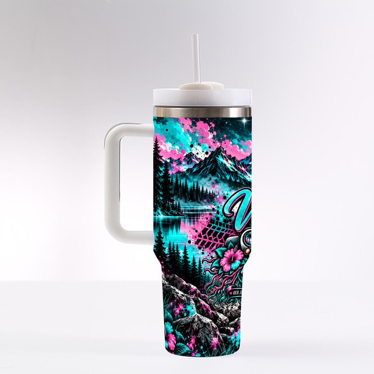 40 oz Tumbler With Handle Printed in USA